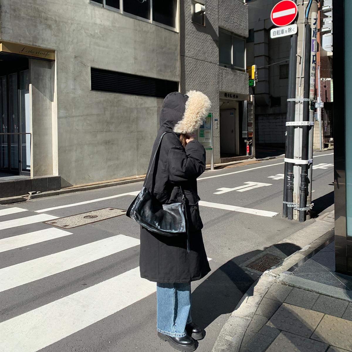 KERNEL COSMOS 曼彻斯特冬日 重工滩羊毛领保暖派克羽绒服外套