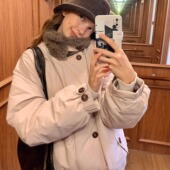 KERNEL 外套 拼接毛领宽松休闲轻薄羽绒服冬季 COSMOS 暖焦巴斯克