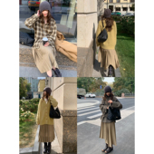 KERNEL 时髦不对称设计感压褶A字半身裙 秋季 COSMOS 米罗艺术街