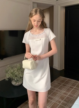 KERNEL COSMOS月岛甜茶 少女感蝴蝶结花边打揽收腰显瘦短裙初恋裙