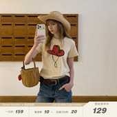 显瘦短袖 春夏休闲撞色趣味印花短款 上衣 COSMOS牛仔巴斯特 KERNEL