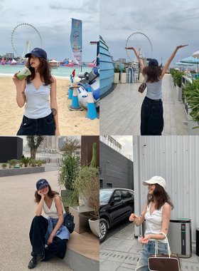 KERNEL COSMOS 刚需好穿! 氧气感简约纯色V领上衣交叉背心上衣