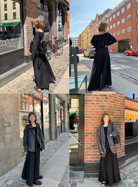 KERNEL COSMOS 克伦堡剧院 松弛慵懒高腰大摆半身裙显瘦白色长裙