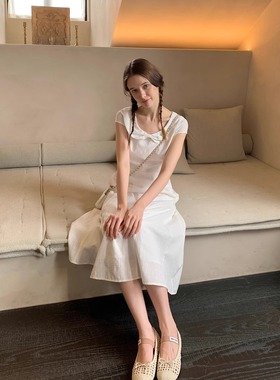 KERNEL COSMOS 杜松茉莉调 法式气质蝴蝶结花边领格纹雏菊茶歇裙