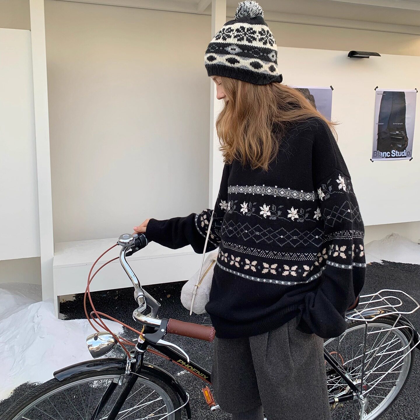 果核宇宙全羊毛北欧冰岛高领毛衣