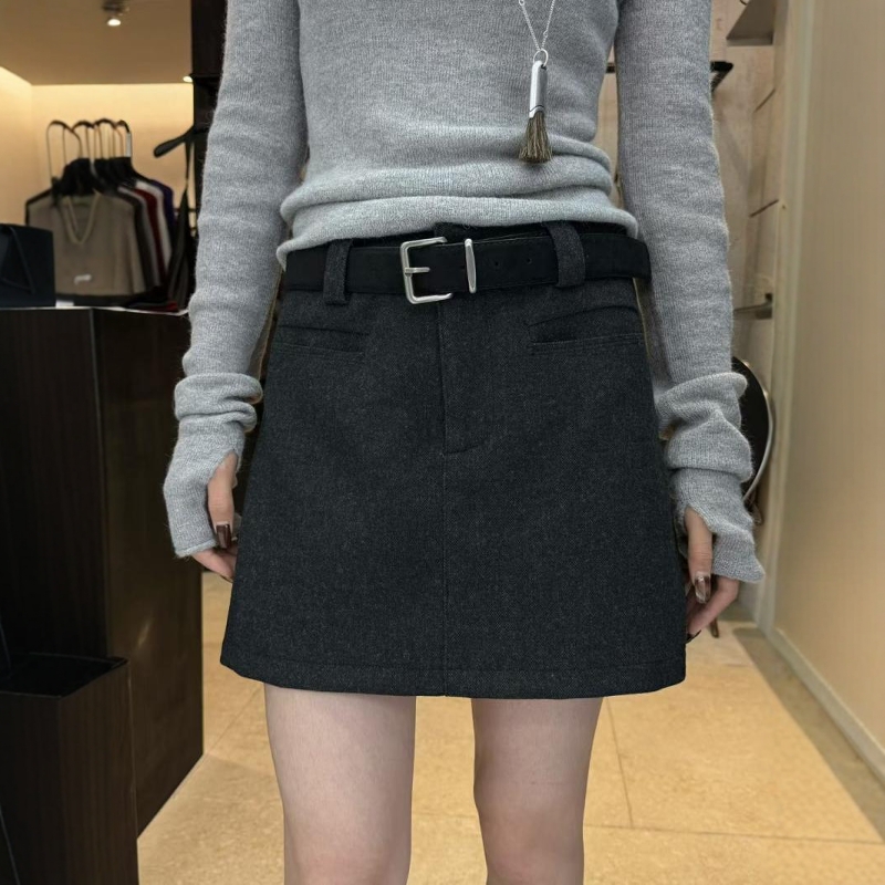 时尚百搭极简高腰显瘦A字裙