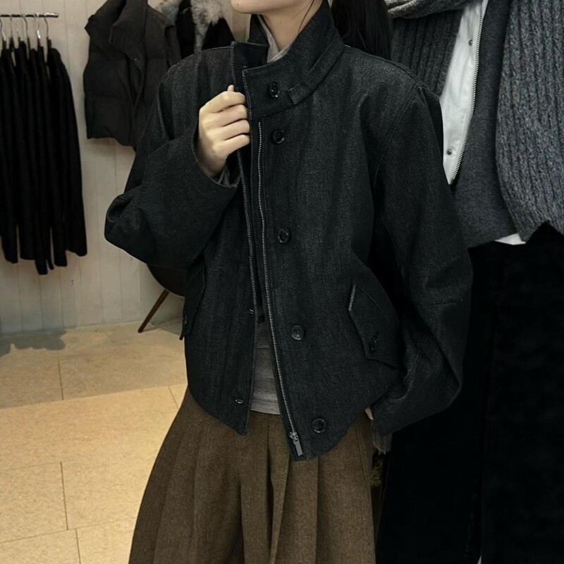 2025冬季时尚百搭短款牛仔外套