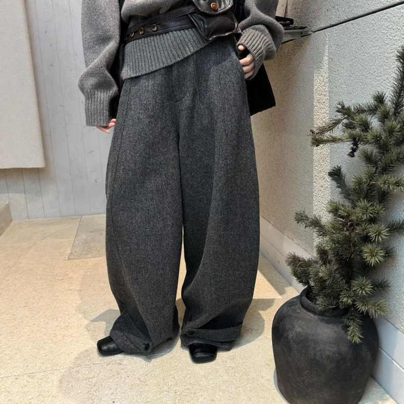 欧货2025冬季时尚宽松显瘦直筒裤