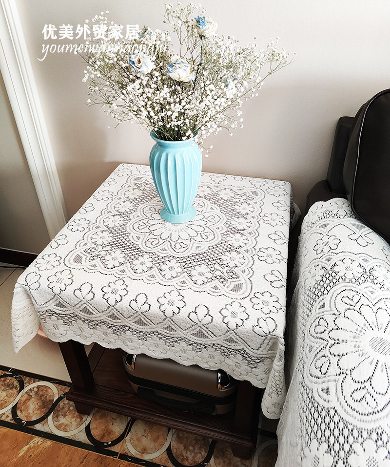 白色蕾丝桌布ins圆桌正方形台布