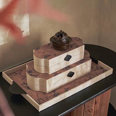 中国风新中式样板间装饰盒收纳盒