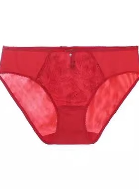 安莉芳性感蕾丝薄款内裤女棉质底裆低腰三角裤E200261