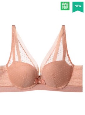 【轻柔杯】安莉芳薄款有钢圈防下垂文胸女蕾丝收副乳内衣EB00353