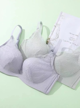 安莉芳E-BRA安蓓佳蕾丝厚杯无钢圈文胸女士小胸聚拢内衣KB00226