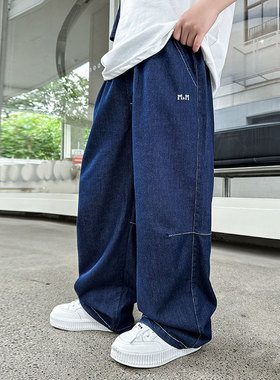 湖州织里童装儿童天丝牛仔裤2025夏季新款男童裤子防蚊裤长裤批发