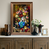 美式 风手工编织波斯挂毯客厅餐厅玄关大不里士桑蚕丝羊毛花卉F019