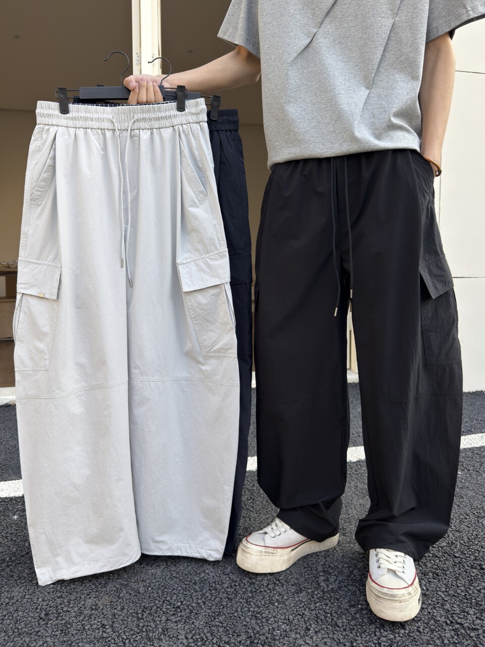 夏季新款男多口袋户外休闲速干休闲裤韩版时尚百搭青年宽松工装裤