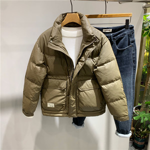 2023冬季新款90绒立领简约羽绒服外套韩版时尚男士保暖防风羽绒衣