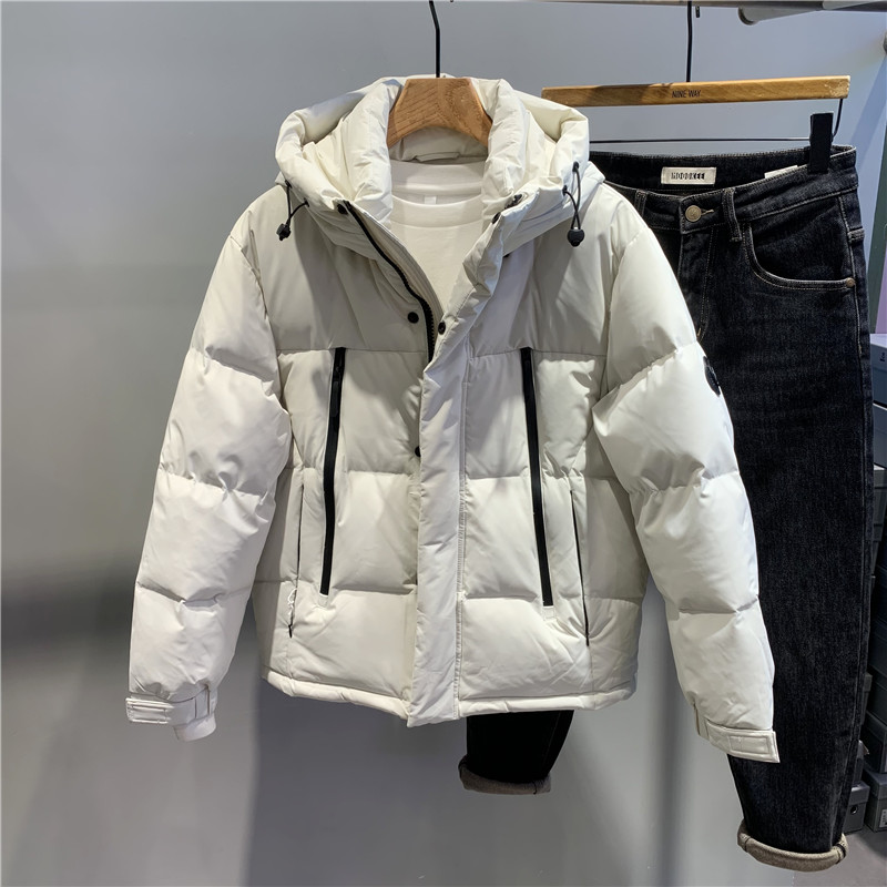 连帽冲锋衣羽绒服男冬季新款加厚韩版修身时尚百搭户外休闲羽绒服