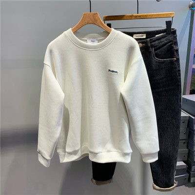 简约小刺绣摇粒绒加厚卫衣