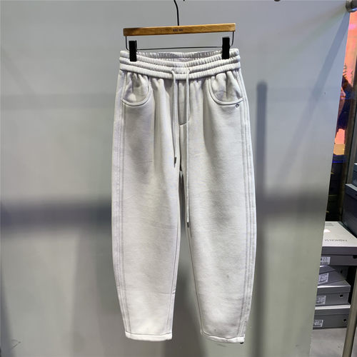 简约纯色小直筒休闲裤