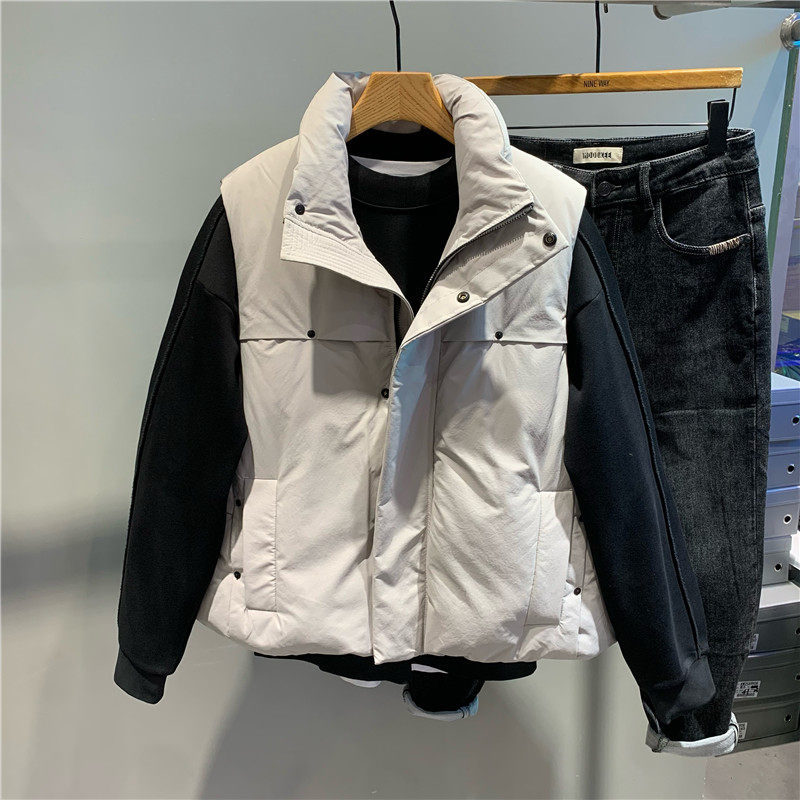 高蓬松羽绒马甲男2025新款冬季休闲工装加厚防寒白鸭绒羽绒背心潮,男装,羽绒马甲,淘宝优惠券,粉丝福利购,淘宝优惠卷