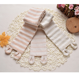 彩棉婴儿围巾宝宝天然彩棉可爱围巾活扣可调围脖保暖纯棉围巾