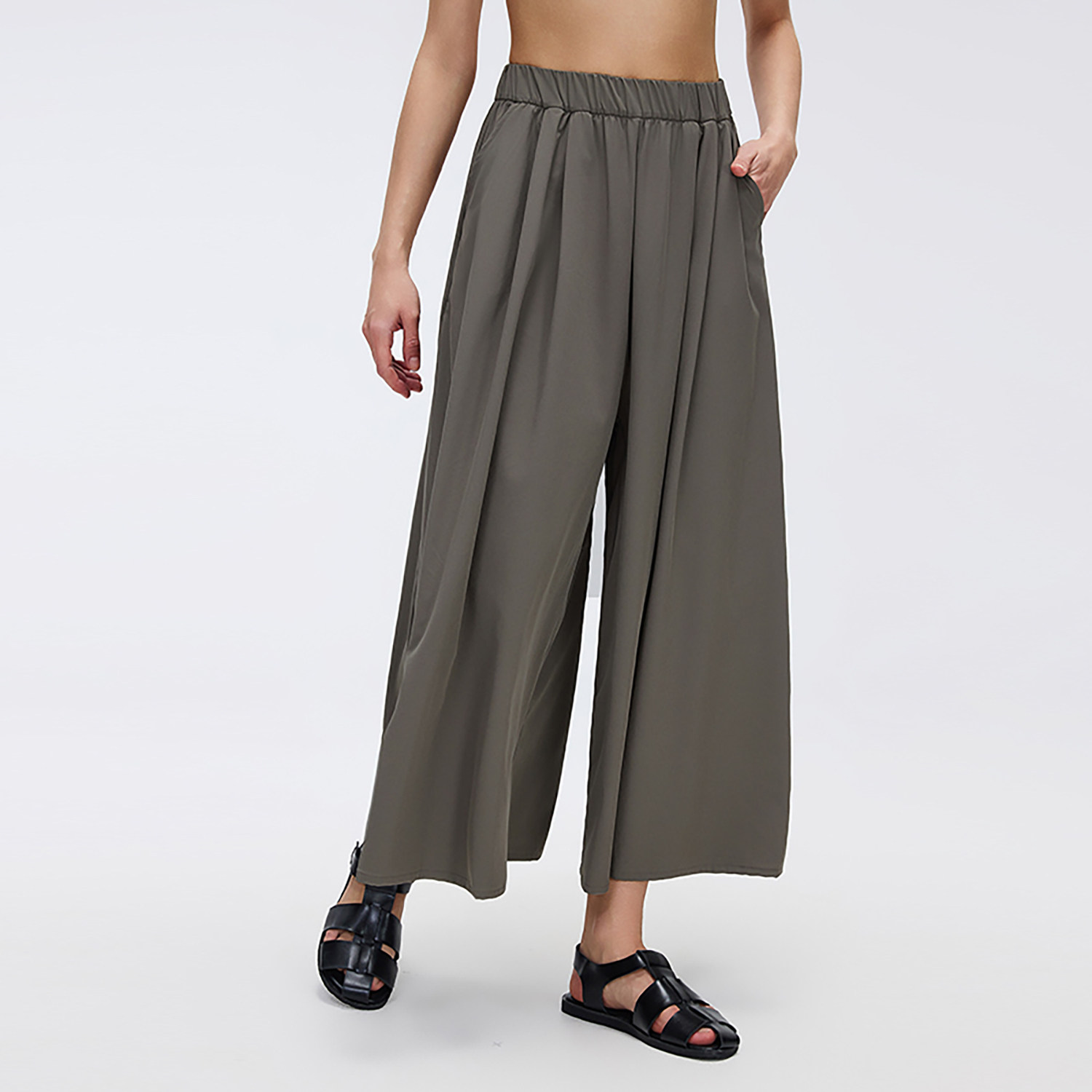 垂感宽松瑜伽裤裙女士春夏薄款慵懒风休闲百搭阔腿裤高腰舞蹈裤