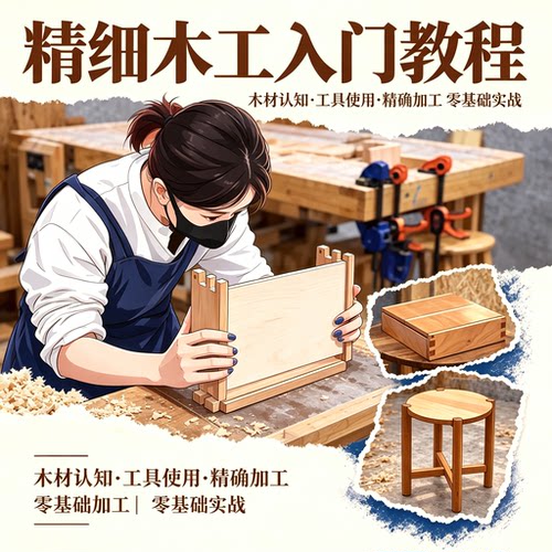 精细木工入门零基础教程木材认知工具使用手工加工实战教学资料