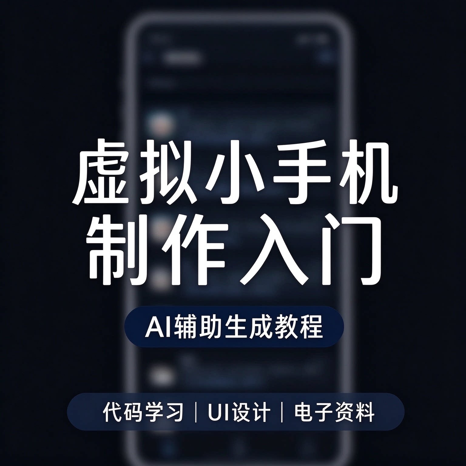 虚拟小手机制作入门教程 AI 辅助代码 UI 设计学习电子资料