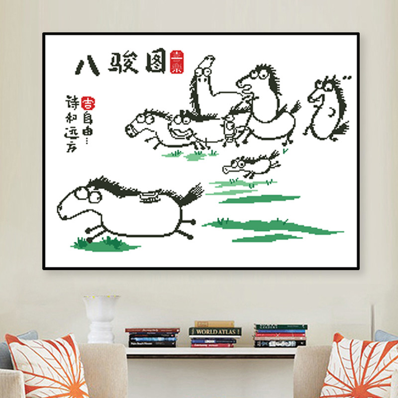 现代简约客厅过道手工diy十字绣