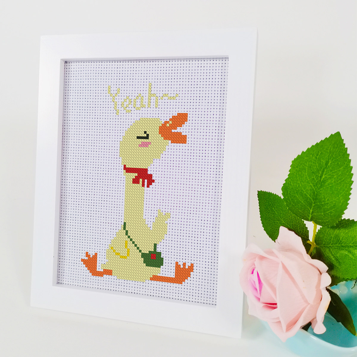 儿童十字绣简单初学者2024新款线绣yeah可爱鸭子卡通自己小幅礼物