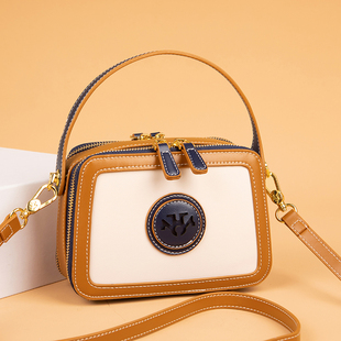 小众设计包包女2023新款潮高级感撞色小方包宽肩带单肩斜挎相机包