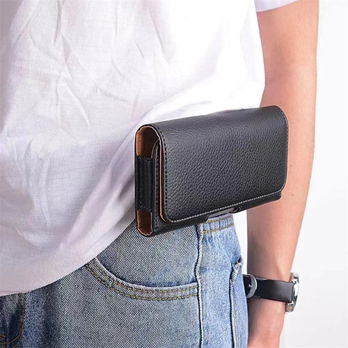 华为P50腰挂皮套穿皮带横款老人