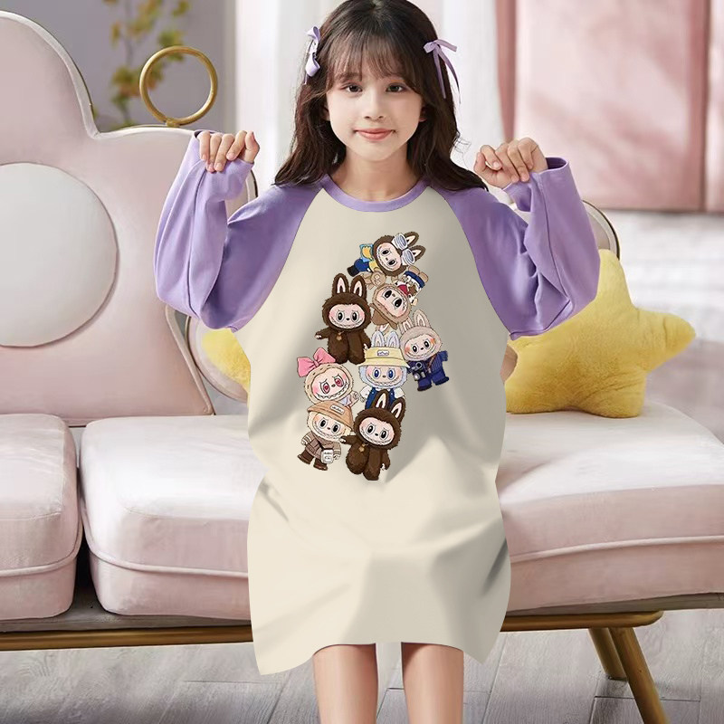 好品捡漏~拉布布女童睡裙儿童秋冬季长袖家居服小女孩空调服睡衣