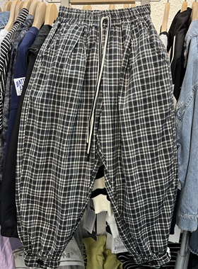 2023春款童装男童女童灰黑色格子儿童好版型休闲裤中大童