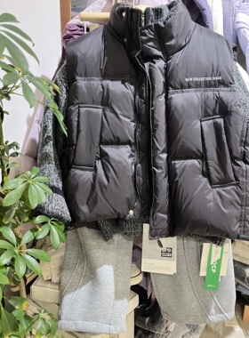 实体店冬装新款男童女童韩版黑色羽绒马甲中大童潮版保暖背心坎肩