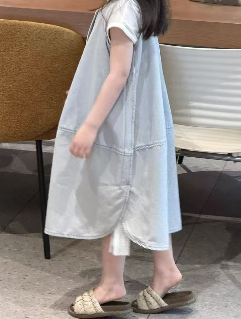 2025夏季新款女童韩版牛仔背心裙中大童洋气连衣裙柔软牛仔裙套装