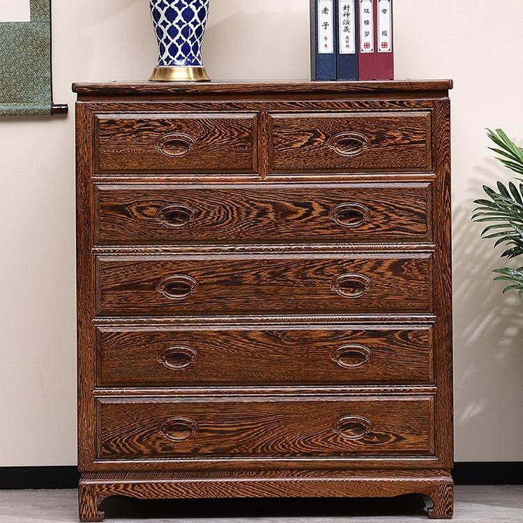 雅居红木世家家具明清古典全实木五斗柜鸡翅木六斗柜斗橱收纳柜