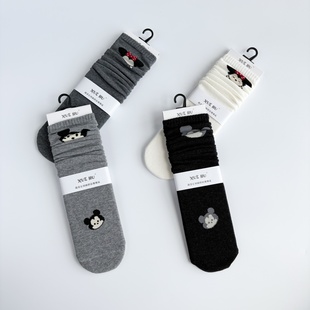 XUE NU靴奴秋冬堆堆袜女士长绒棉柔软舒适卡通可爱中筒棉袜2519