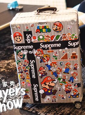 马里奥69张行李箱防水贴画