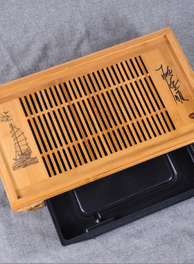 竹茶盘功夫茶具储水排水双用茶海茶台抽屉式家用托盘特价