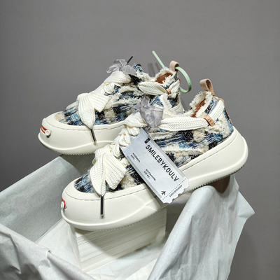 檀健次同款开口笑帆布鞋2023冬季新款笑脸厚底芯片乞丐微笑鞋情侣