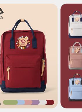 canvasrepublic帆布共和国小飞碟标双肩包女独立隔层防震笔记本电脑包中国风刺绣学生书包大容量国潮双肩背包