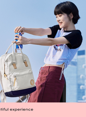 CANVAS REPUBLIC帆布共和国轻便学生书包多隔层双肩包防泼水设计通勤便携