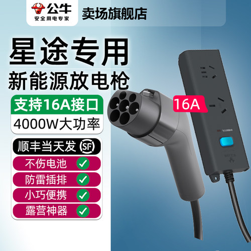 BULL/公牛4kw防雷插排外取电枪