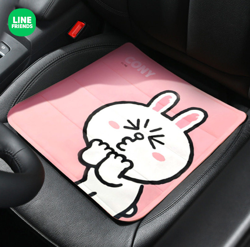 布朗熊可爱汽车坐垫夏季凉垫主驾驶单片车内垫子冰垫夏天冰丝座垫