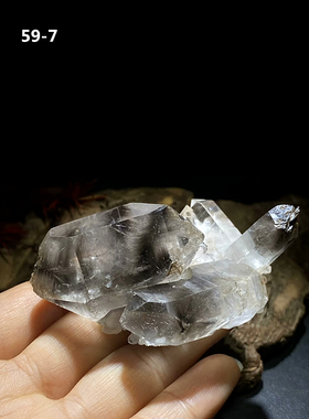 天然银钛缝合共生金发晶原石标本