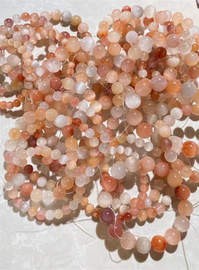 天然顺发猫眼粉色兔毛水晶手链