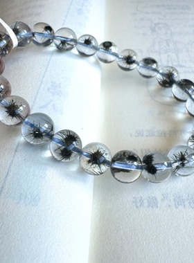 天然海胆花手链软锰矿发财树手串