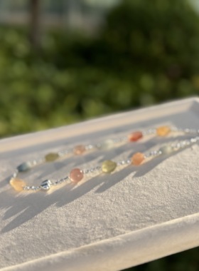 彩兔毛随型项链女士水晶手链，规格10-13mm